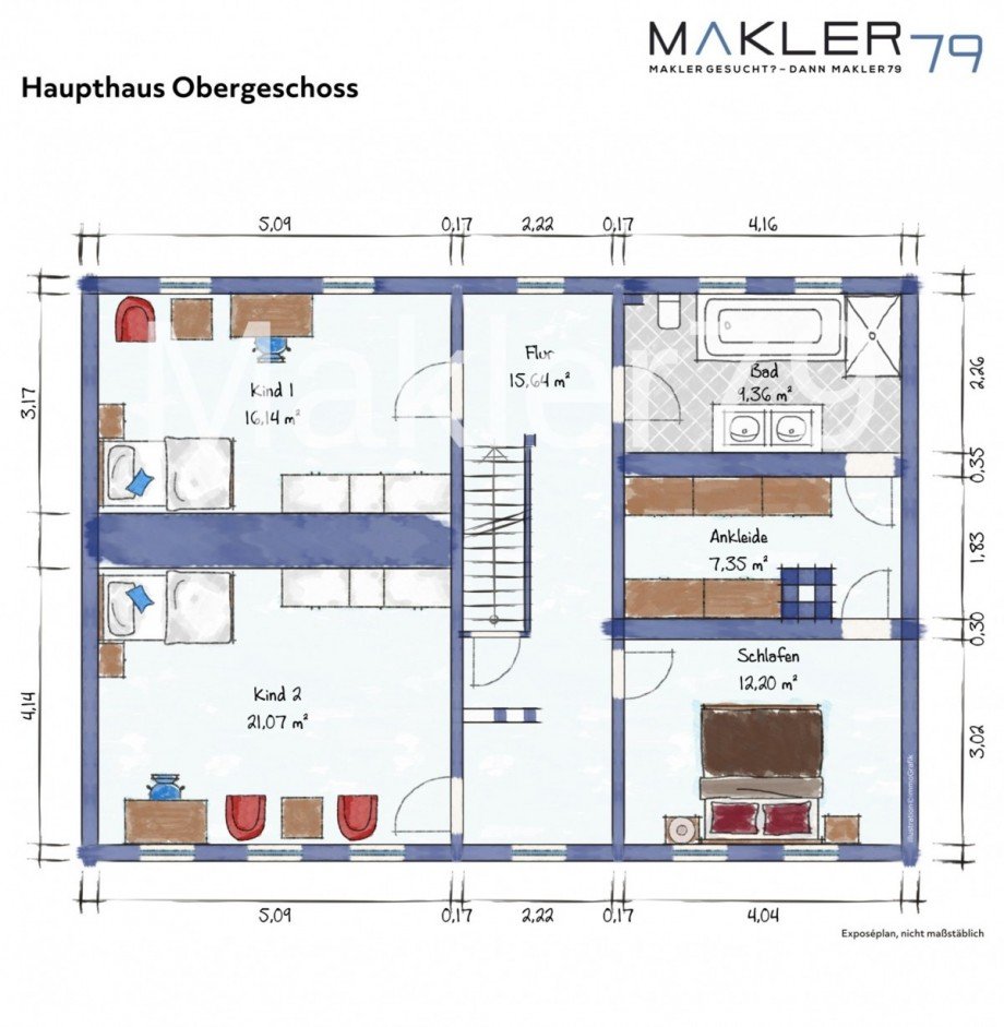 Grundriss Haupthaus OG Haus Frellstedt