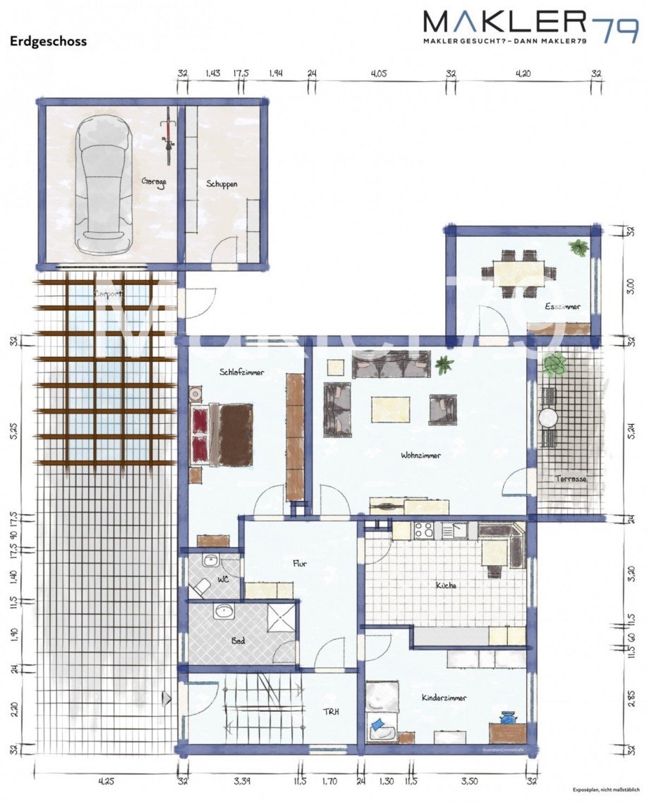 Grundriss EG Zweifamilienhaus Ilsede - Gadenstedt