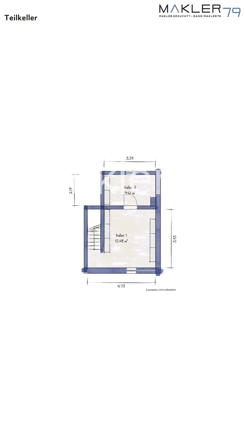 Grundriss Keller Reihenmittelhaus B�ddenstedt / Offleben