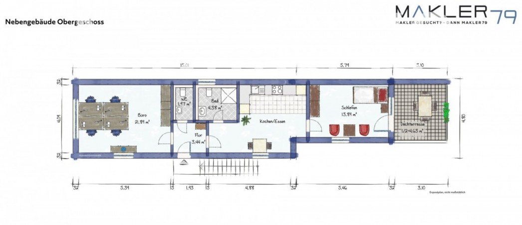 Grundriss Nebengeb�ude OG Haus Frellstedt