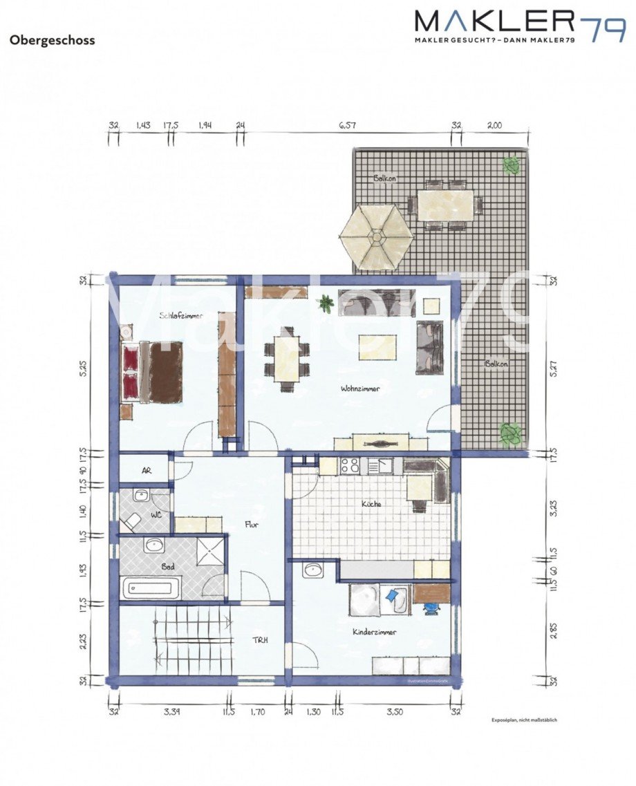 Grundriss OG Zweifamilienhaus Ilsede - Gadenstedt