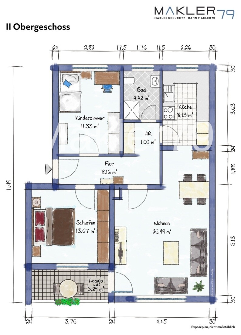Wohnungsgrundriss Etagenwohnung Helmstedt