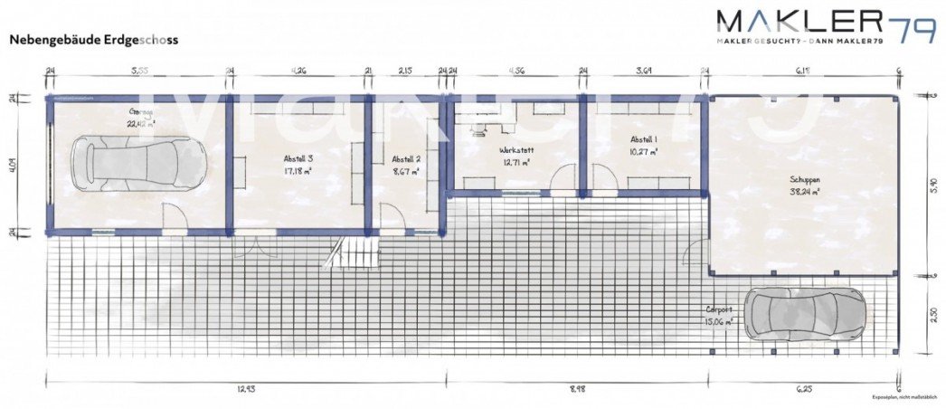 Grundriss Nebengeb�ude EG Haus Frellstedt